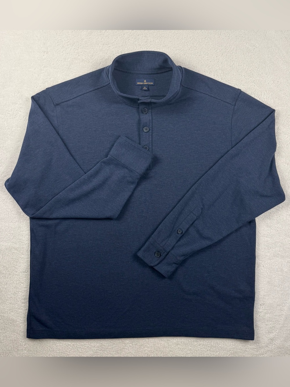 Brooks Brothers Men’s Navy Blue Mid Layer Stretch Button Pullover X Large